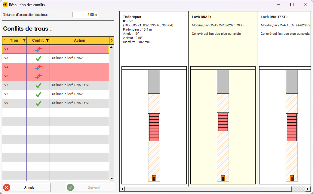 Aperçu Fusion de levés DNA-OnSite