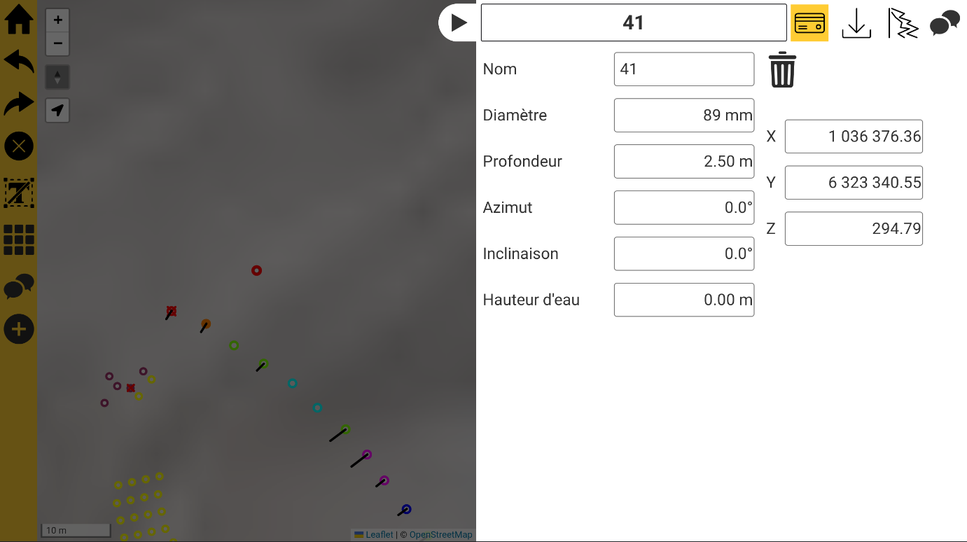 Capture menu coulissant droit